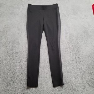 White‎ House Black Market Pants Womens Small Black Leggings Faux Leather Sides